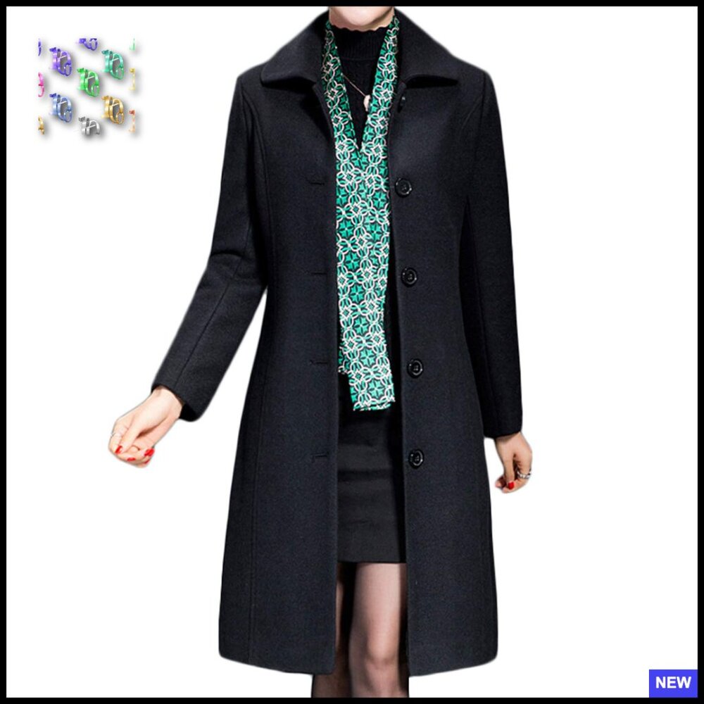 Wool Trench Coat Classic Elegant Fitted Long Winter Overcoat Chic Minimal